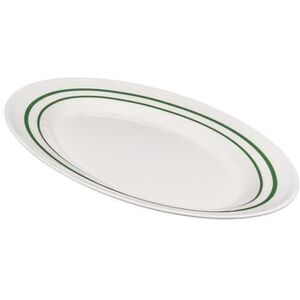 "GET M-4010-EM 16 1/4"" x 12"" Oval Emerald Platter - Melamine, White"