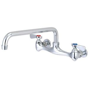 "FLO FLO-714 Splash Mount Faucet - 14"" Swing Spout, 8"" Centers, Chrome"