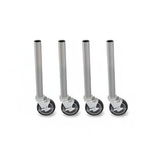 "John Boos SLEG-34.75C-4 34 3/4"" Legs w/ Locking Casters, Stainless Steel"