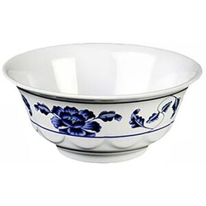 Thunder Group 5275TB Lotus 34 oz Round Melamine Bowl, White/Blue