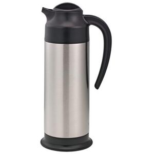 Service Ideas SSN100 33 4/5 oz Vacuum Carafe w/ 6 hr Retention & Screwon Lid, Stainless, Silver