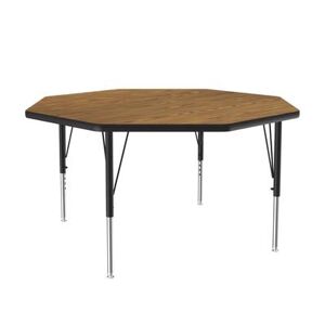 "Correll A48-OCT-06 48"" Octagonal Table w/ 1 1/4"" High Pressure Top, Oak, Brown"