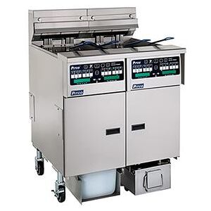 Pitco SELV14C-2/FD Commercial Electric Fryer - (2) 30 lb Vats, Floor Model, 208v/3ph, Stainless Steel