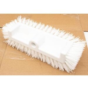 "Carlisle 40422EC02 10"" Dual Surface Floor Scrub Brush Head - Split Shape, Poly/Plastic, White"