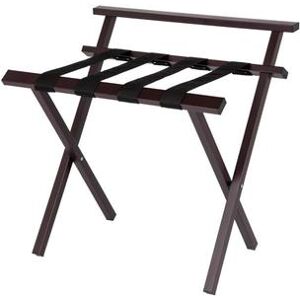 "Hospitality 1 Source LRBRPCBR Folding Luggage Rack w/ 2 1/4"" Black Straps - 26""W x 19""D x 26""H, Brown"