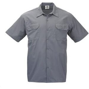 Barfly M60250GY4X Metro Edge Brewer Work Shirt w/ Short Sleeves - Poly/Cotton, Gray, 4X