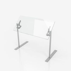 "Spring USA VG3-P-30 Versa-Gard 30"" Portable Food Shield - Free-Standing, Adjustable, Glass/Aluminum, Clear, 1/4 in"