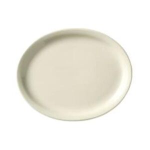 "Libbey 740-901-115 11 1/2"" x 9 1/4"" Oval Porcelana Platter - Porcelain, Cream White"
