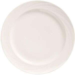 "Libbey BO-1113 6 1/4"" Round Basics Orbis Plate - Medium Rim, Porcelain, Bright White"