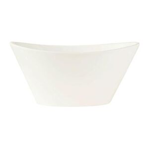 "Libbey BW-5101 5 1/2"" Oval Porcelain Neptune Bowl w/ 8 1/2 oz Capacity, Chef's Selection, White"