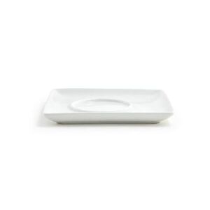 "Front of the House DCS032WHP23 5 1/4"" Square Mod Saucer - Porcelain, White"