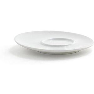 "Front of the House DCS038WHP23 4 1/2"" Round Harmony Saucer - Porcelain, White"