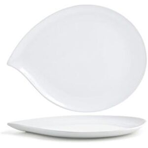 "Front of the House DOS021WHP21 Teardrop Platter - 15 1/4"" x 12"", Porcelain, White"