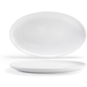 "Front of the House SPT064WHP20 21"" x 12 3/4"" Oval Harmony Platter - Porcelain, White"