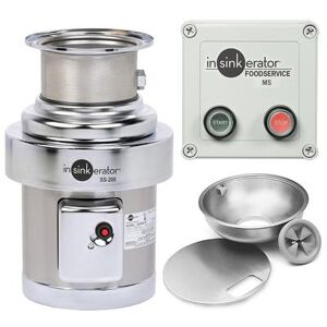 InSinkErator SS-200-12A-MS Complete Disposer Package, 2 HP, 12 in Bowl with Cover, 208V/1PH