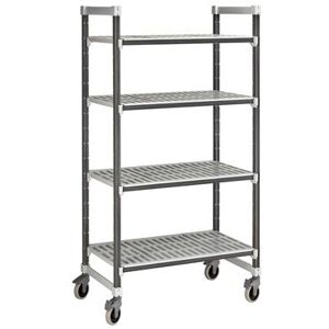 "Cambro EXHD216078V4480 Camshelving Elements XTRA Vented Shelving Unit - 4 Shelves, 60""L x 21""W x 78-1/4""H, Camguard, Gray"