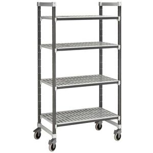 "Cambro EXHD246078V4480 Camshelving Elements XTRA Vented Shelving Unit - 4 Shelves, 60""L x 24""W x 78-1/4""H, Camguard, Gray"