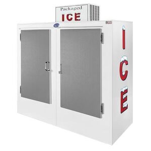 "Leer, Inc. 64CS-R290 (3600301) 64"" Outdoor Ice Merchandiser w/ (145) 10 lb Bag Capacity - Solid Doors, 115v, White"