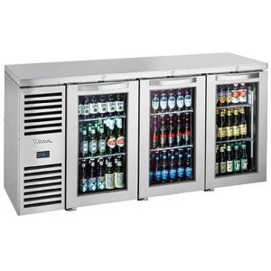 "True TBR72-RISZ1-L-S-GGG-1 72"" Bar Refrigerator - Swinging Glass Doors, Stainless, 115v, Silver True Refrigeration"