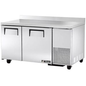 "True TWT-60-32F-HC 60"" W Worktop Freezer w/ (2) Sections & (2) Doors, 115v, Silver True Refrigeration"