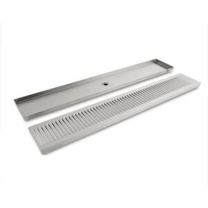 "Micro Matic DP-120D-30 Surface Mount Drip Tray Trough w/ 5/8"" Drain - 30""W x 5""D, Stainless Steel"