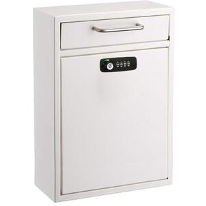 Alpine Industries ADI631-04-WHI-KC Wall Mount Lock & Combination Mailbox - 11 1/4""W x 4 3/4""D x 16 1/4""H, Stainless Steel, White"