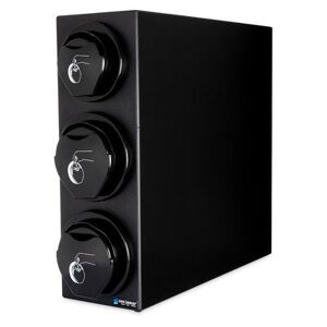 San Jamar L2923BK EZ-Fit Counter Lid Dispenser Box System w/ 1 L2200C & 2 L2400C, Black Finish Trim Ring, 3 Dispensers
