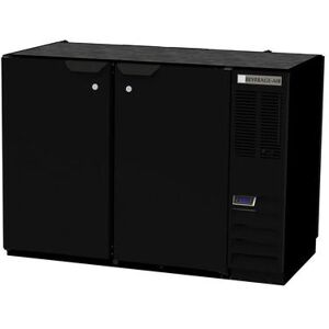 "Beverage Air BB48HC-1-PT-B Hydrocarbon Series 48"" Bar Refrigerator - 4 Swinging Solid Doors, Black, 115v, Black Exterior"