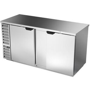 "Beverage Air BB68HC-1-F-S Hydrocarbon Series 69"" Bar Refrigerator - 2 Swinging Solid Doors, Stainless, 115v, Food Rated, Silver"