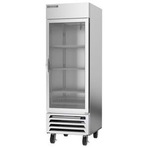 "Beverage Air HBR23HC-1-G Horizon Series 27 1/4"" 1 Section Reach In Refrigerator, (1) Right Hinge Glass Door, 115v, Bottom-Mount Refrigeration, Silver"