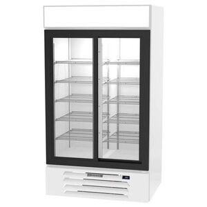 "Beverage Air MMR38HC-1-W 43 1/2"" 2 Section Glass Door Merchandiser, (2) Sliding Doors, 115v, White"