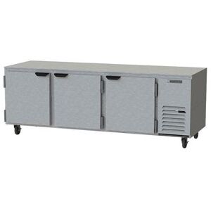 "Beverage Air UCR93AHC 93"" W Undercounter Refrigerator w/ (3) Section & (3) Door, 115v, Silver"