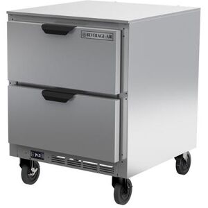 "Beverage Air UCRD27AHC-2 Hydrocarbon Series 27"" W Undercounter Refrigerator w/ (1) Section & (2) Drawer, 115v, Silver"