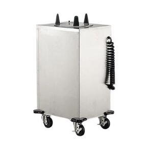 "Lakeside 6107 22 1/2"" Heated Mobile Dish Dispenser w/ (1) Column - Stainless, 240v/1ph, Silver"