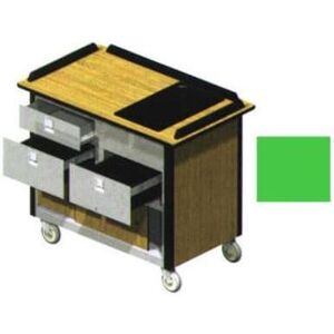 "Lakeside 690-30 GRN Food Cart w/ Drawers, 44 1/2""L x 24 1/2""W x 37 3/4""H, Green"