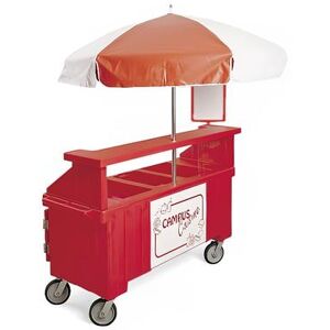 "Cambro CVC72158 Food Cart w/ Cover & Cutting Board, 74 1/2""L x 31 3/4""W x 94""H, Red"