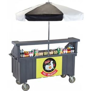 "Cambro CVC724191 Camcruiser Food Cart w/ Cover & Cutting Board, 74 1/4""L x 31 3/4""W x 94""H, Gray"