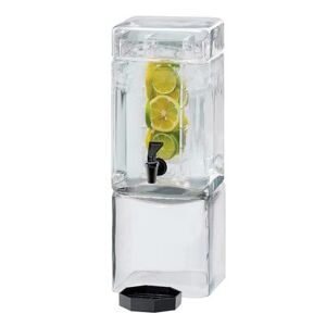 Cal-Mil 1112-1INF 1 1/2 Gallon Square Glass Beverage Dispenser w/ Infusion Chamber - Clear