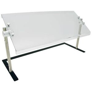 "Advance Tabco PFS-60B 60"" Portable Sneeze Guard - Thermoplastic/Steel, Black, Adjusting Mechanism, 60"" x 18"" x 22"", Clear"