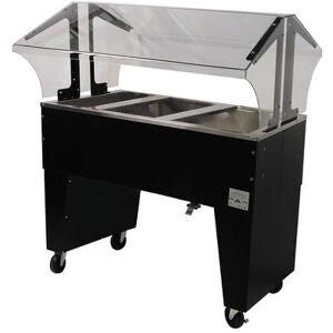 "Advance Tabco B3-CPU-B 47 1/8"" Cold Food Bar - (3) Pan Capacity, Floor Model, Black, Sneeze Guard, Black Vinyl"