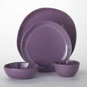 American Metalcraft CIPSDU 4 Piece Melamine Individual Place Setting, Dusk, Purple