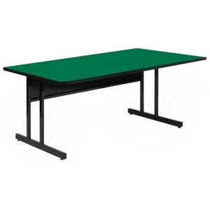 "Correll CS2448-39 26"" Desk Height Work Station w/ 1 1/4"" Top, 48"" x 24"", Green/Black"