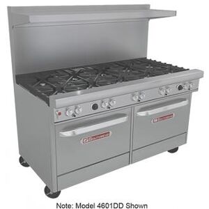 "Southbend 4601AD-4GR 60"" 2 Burner Commercial Gas Range w/ Griddle & (1) Standard & (1) Convection Oven, Liquid Propane, Stainless Steel, Gas Type: LP, 115 V"