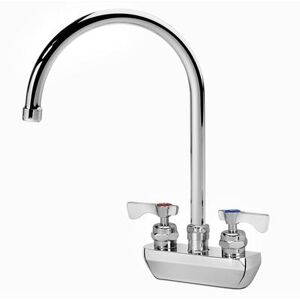 "Krowne 14-402L-L-E3 Wall Mount Faucet w/ 8 1/2"" Gooseneck Spout & Lever Handles - 4"" Centers, 1.0 GPM"