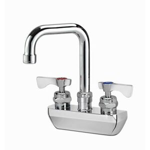 "Krowne 14-430L-L-H3 Wall Mount Faucet w/ 4 1/2"" Double Bend Spout & Lever Handles - 4"" Centers, 1.0 GPM"