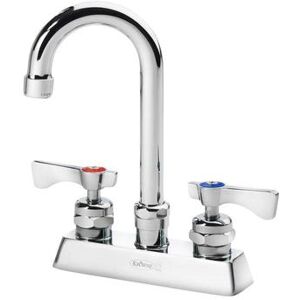 "Krowne 15-325L-L-E5 Deck Mount Faucet w/ 3 1/2"" Gooseneck Spout & Lever Handles - 4"" Centers, 1.8 GPM"