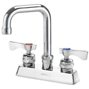 "Krowne 15-330L-L-H4 Deck Mount Faucet w/ 4 1/2"" Double Bend Spout & Lever Handles - 4"" Centers, 1.5 GPM"