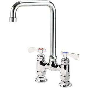 "Krowne 15-431L-L-G3 Raised Deck Mount Faucet w/ 6"" Double Bend Spout & Lever Handles - 4"" Centers, 1.0 GPM"