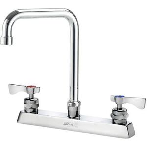 "Krowne 15-531L-L-H3 Deck Mount Faucet w/ 6"" Double Bend Spout & Lever Handles - 8"" Centers, 1.0 GPM"