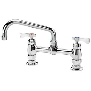 "Krowne 15-808L-L-H2 Raised Deck Mount Faucet w/ 8"" Swing Spout & Lever Handles - 8"" Centers, 0.5 GPM"